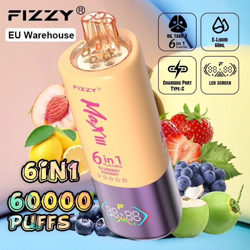 ویپ یکبار مصرف Fizzy 60000 Puffs Puff 60k 6 in 1 Flavors